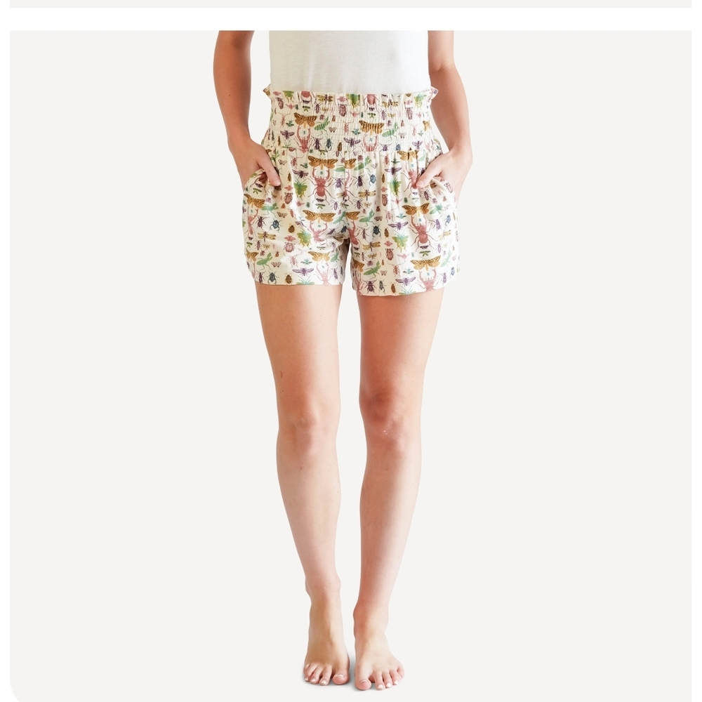 NWT Kate Quinn The Woods Insects Smocked Waist Shorts